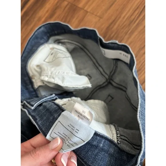 AYR Jeans Womens 30 The Pop Straight Leg Fray Hem High Rise Stretch Blue - Picture 6 of 9